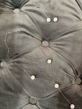 Silver Necklace and Earrings Set